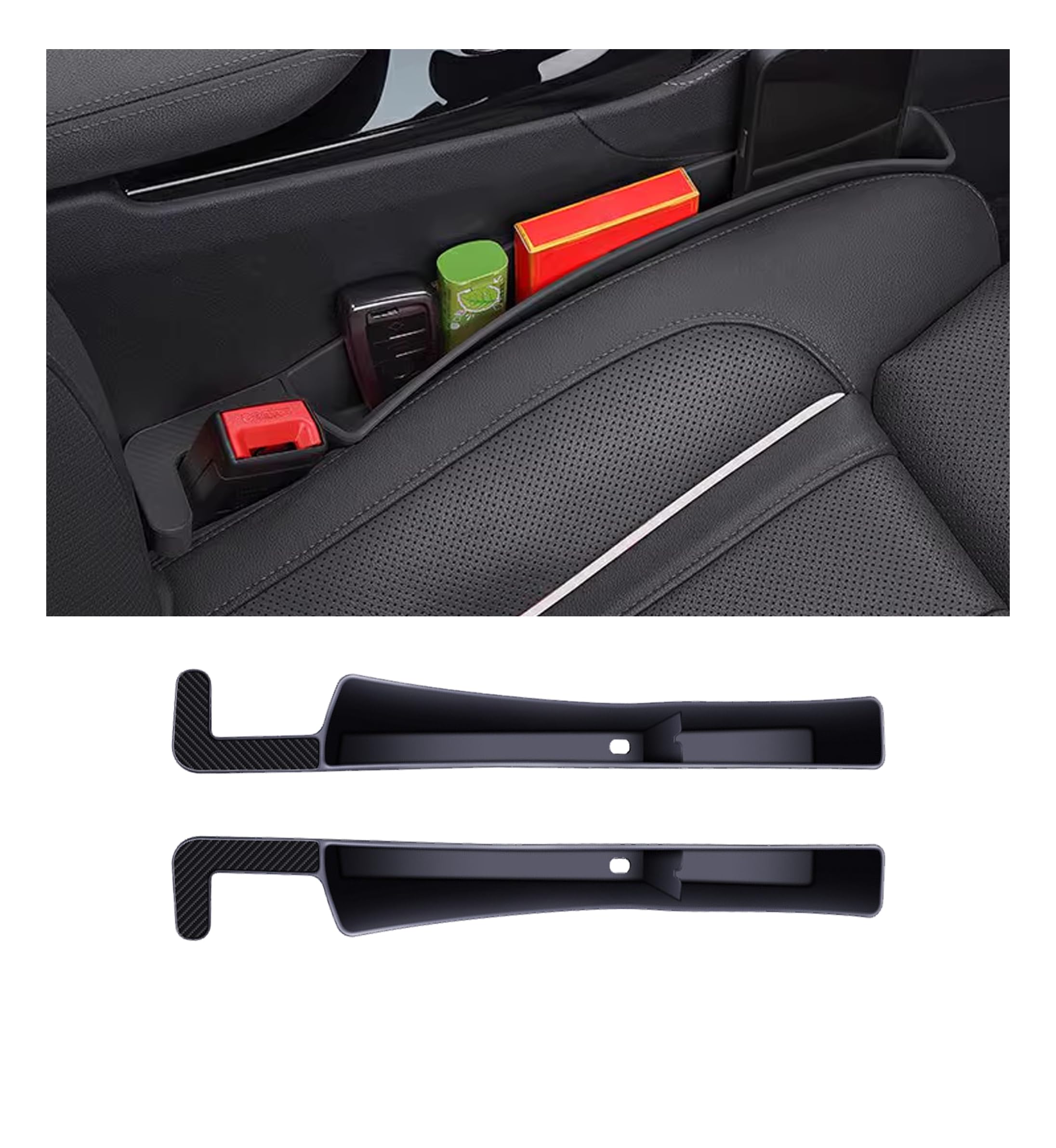 2PCS Universal Car Seat Gap Filler,2 in 1 Seat Storage Organizer - Product Imagery