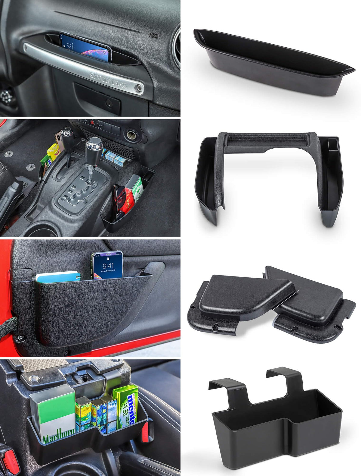 Savadicar 4 Pack Center Console Organizer, Interior Storage - Product Imagery