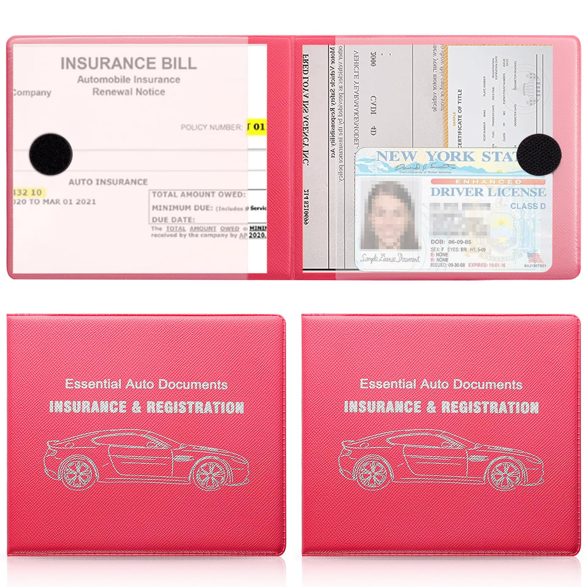 UYYE Car Registration and Insurance Card Holder, Vehicle Glove - Product Imagery