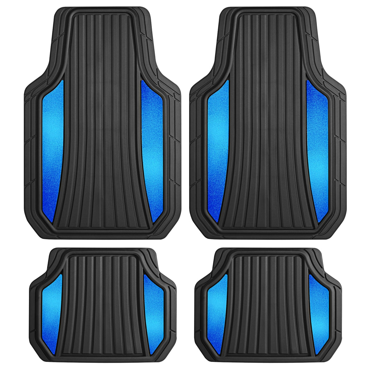 Motor Trend ChromeTech Car Floor Mats Full Set - Durable Rubber - Product Imagery