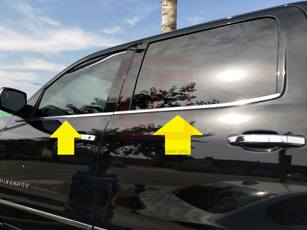 Sizver Polished Stainless Steel Window Sills Trims For 2014-2018 - Product Imagery